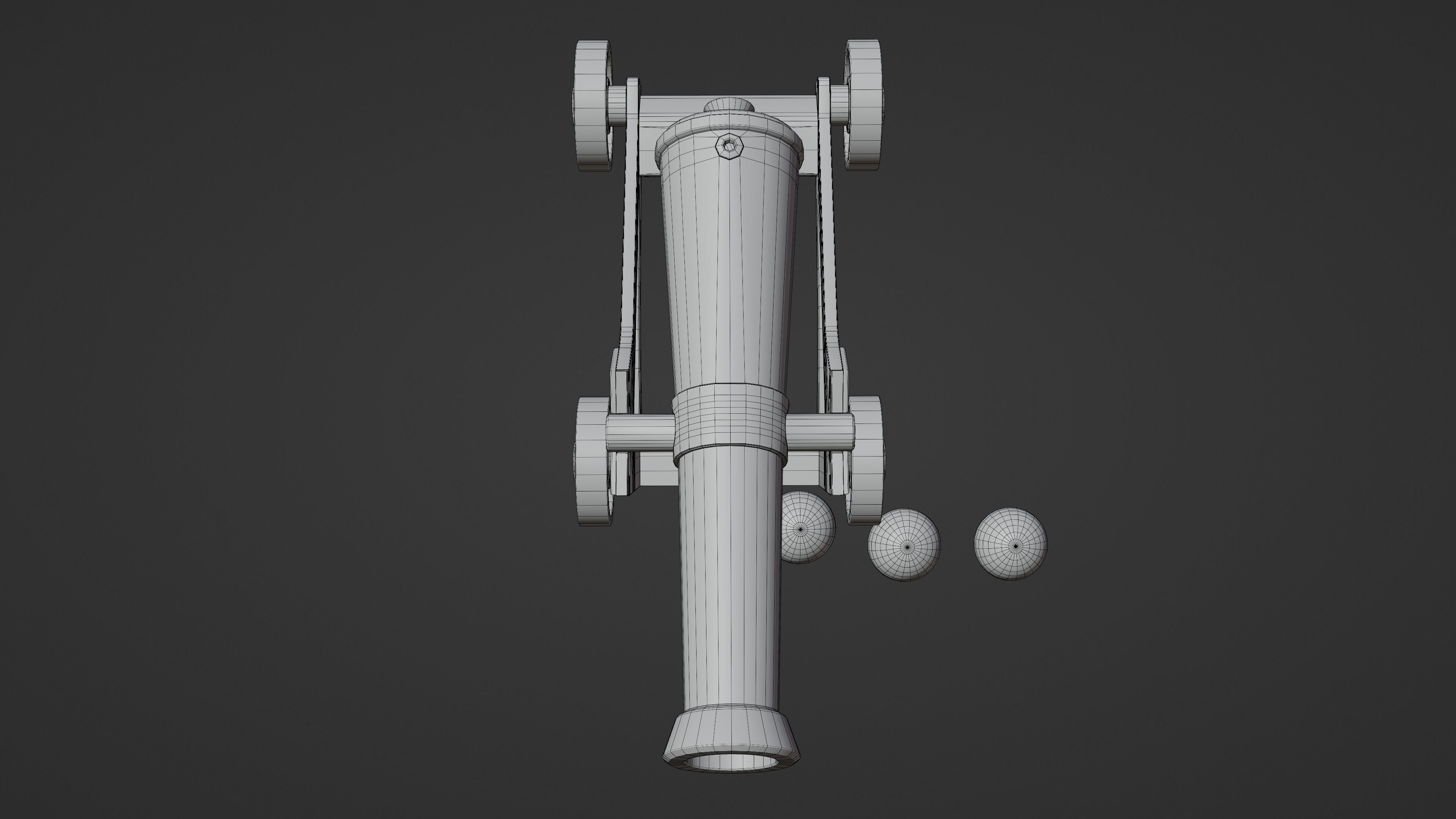 Cannon Low-poly 3D model_20