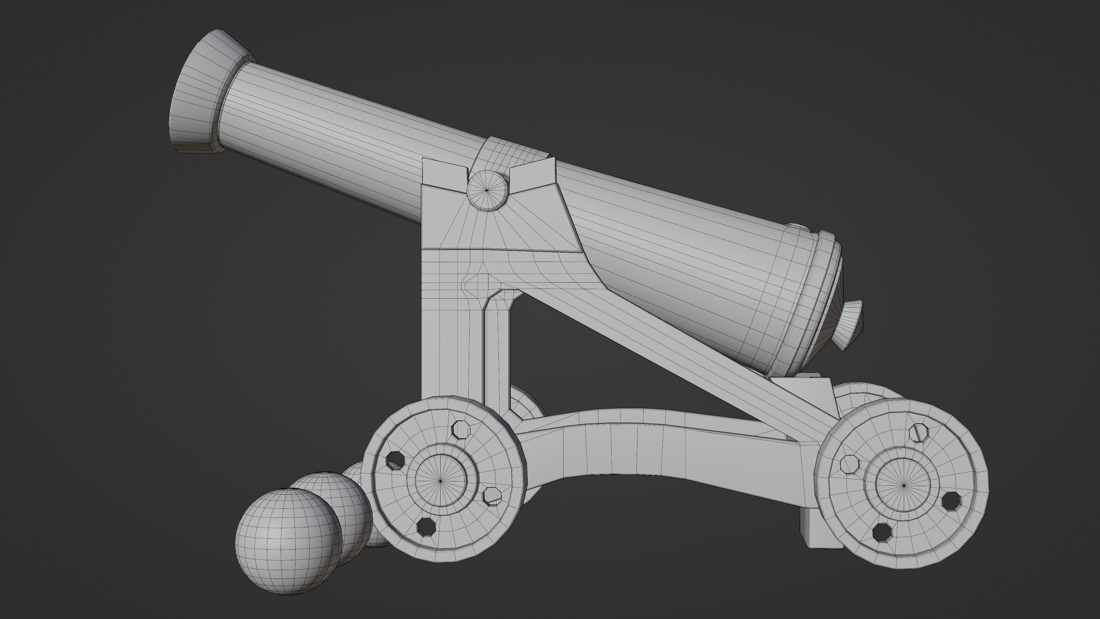 Cannon Low-poly 3D model_13