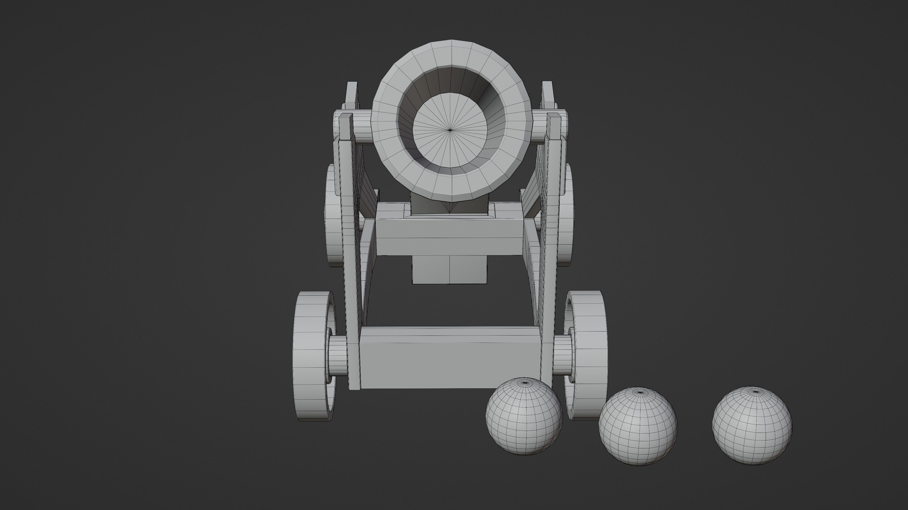 Cannon Low-poly 3D model_18
