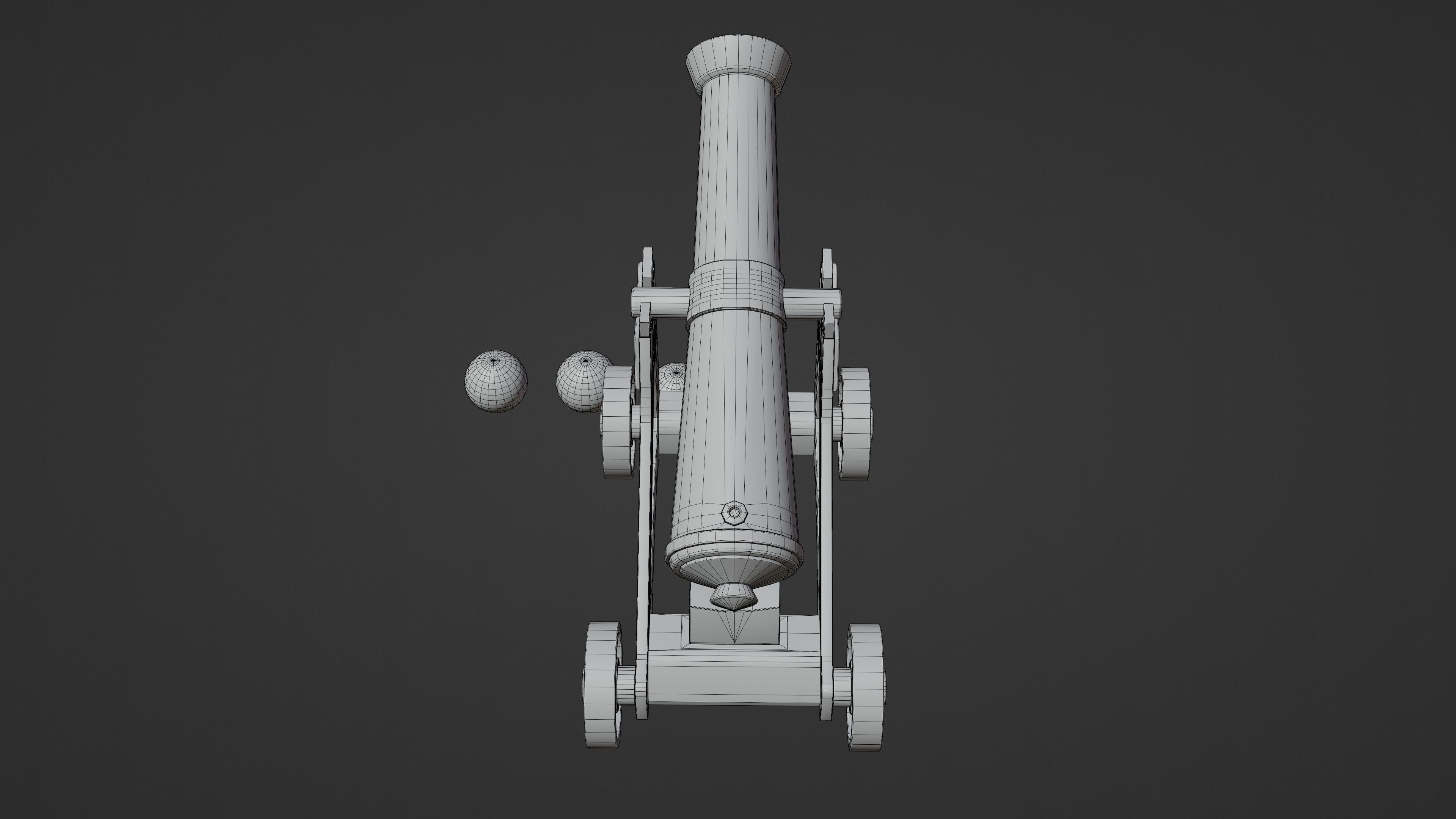 Cannon Low-poly 3D model_21