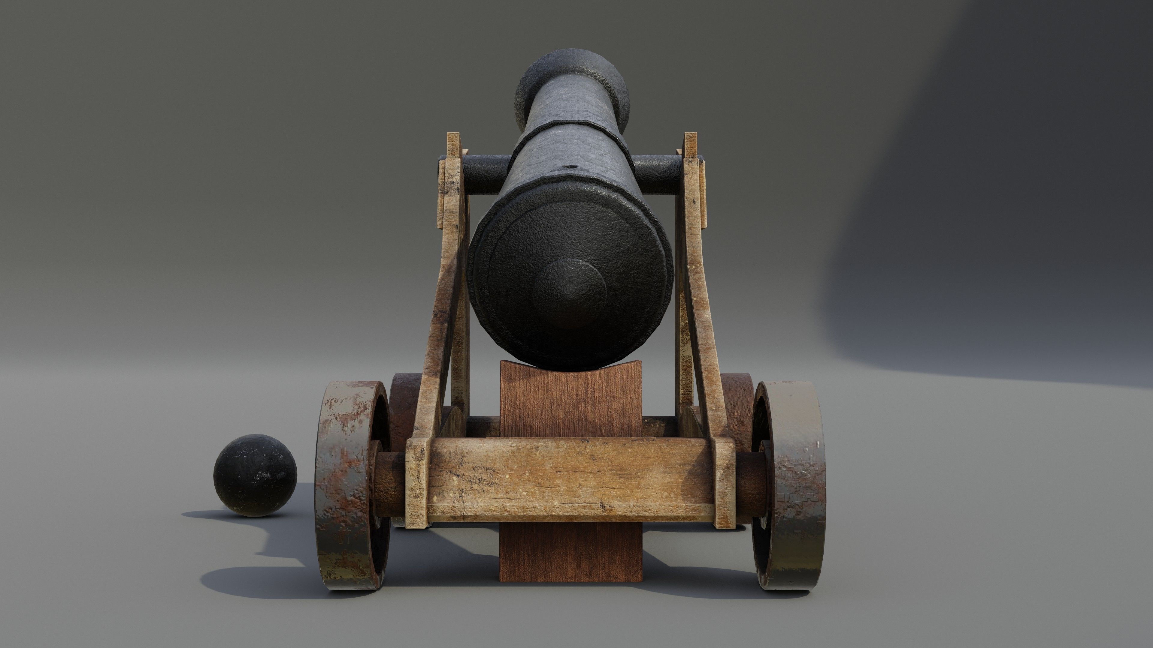Cannon Low-poly 3D model_4
