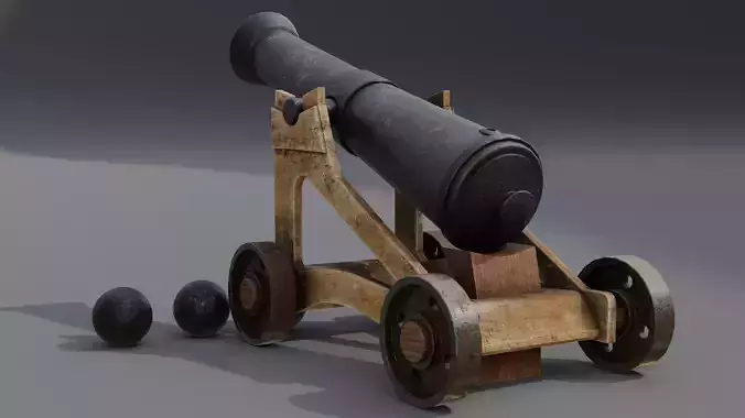 Cannon Low-poly 3D model