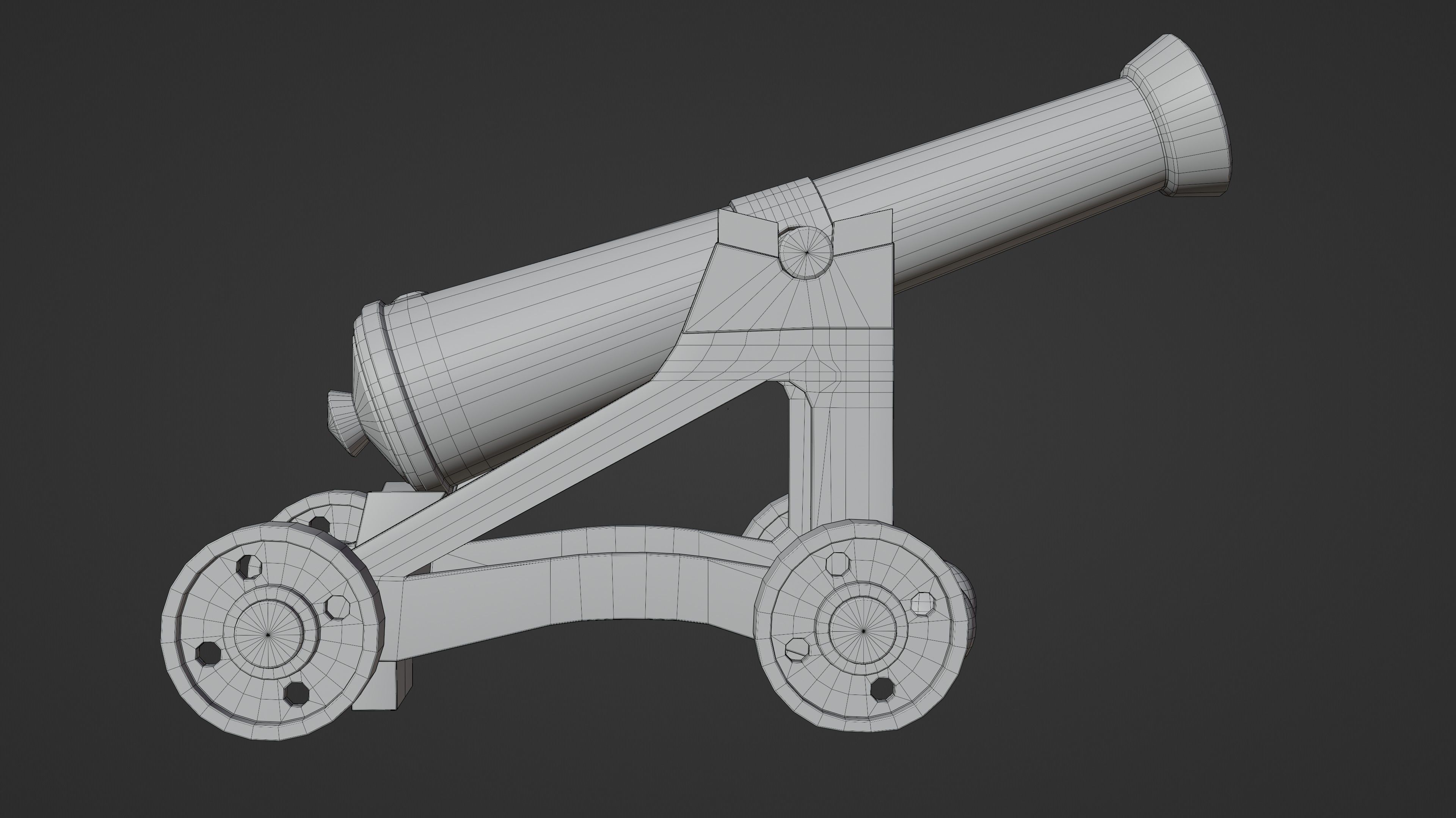 Cannon Low-poly 3D model_16