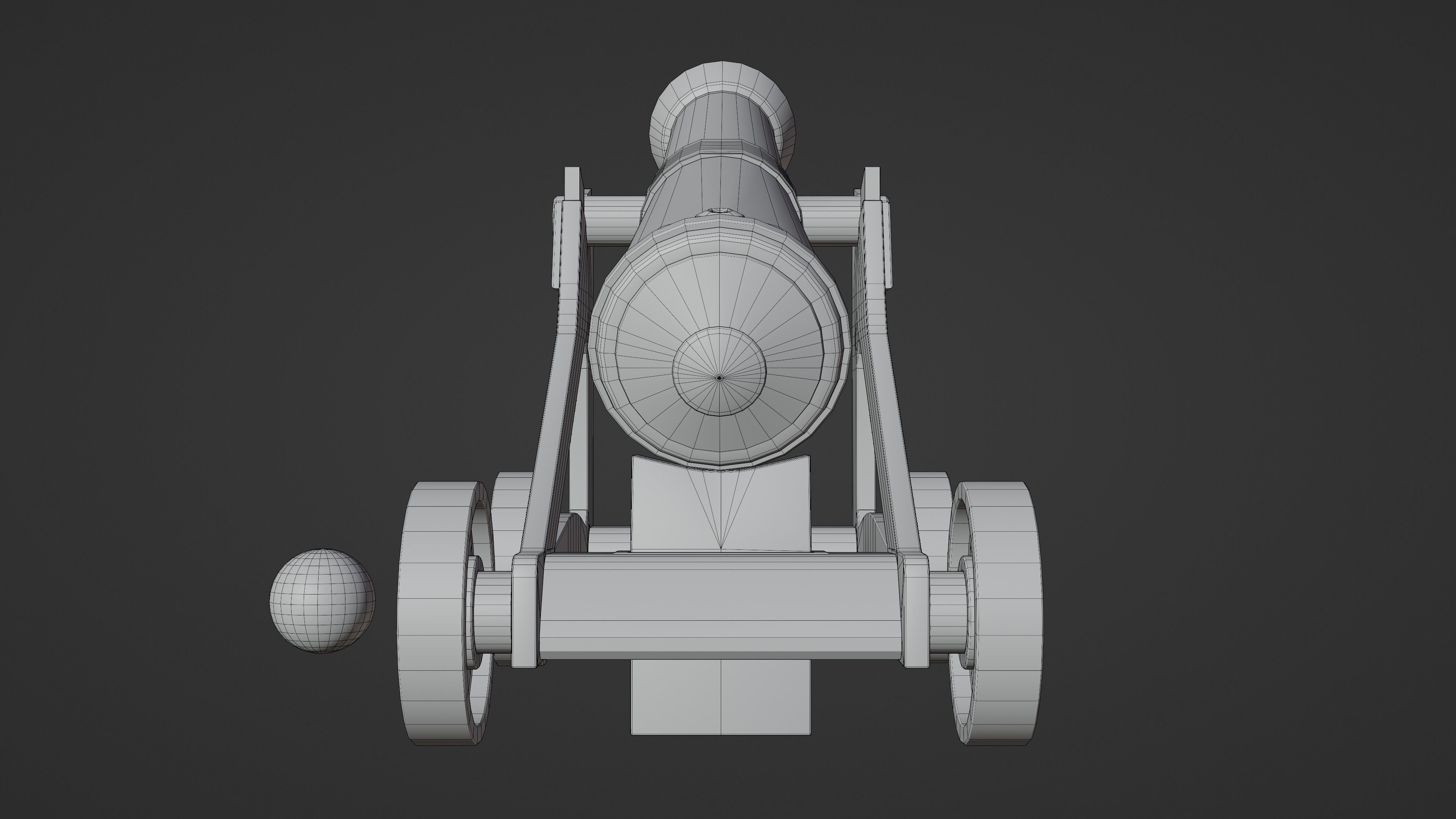 Cannon Low-poly 3D model_14