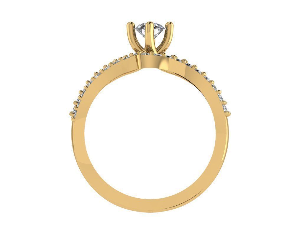 Ring474 engagement ring set gold 3D print model_2