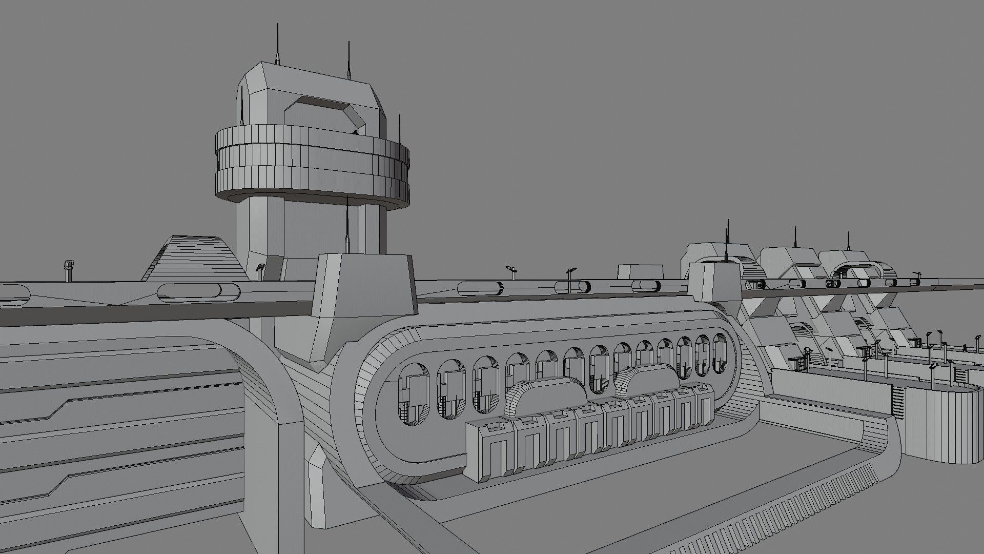 The DAM sci-fi Low-poly 3D model_11