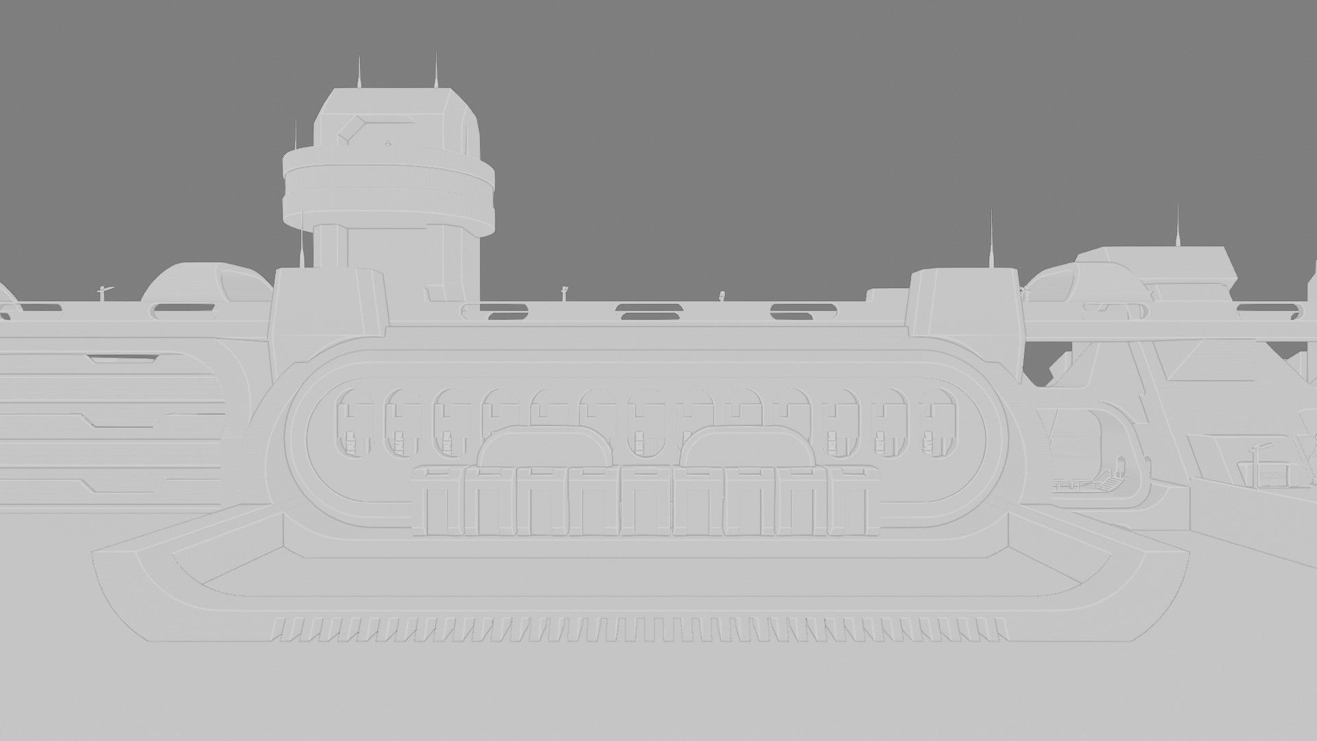 The DAM sci-fi Low-poly 3D model_9