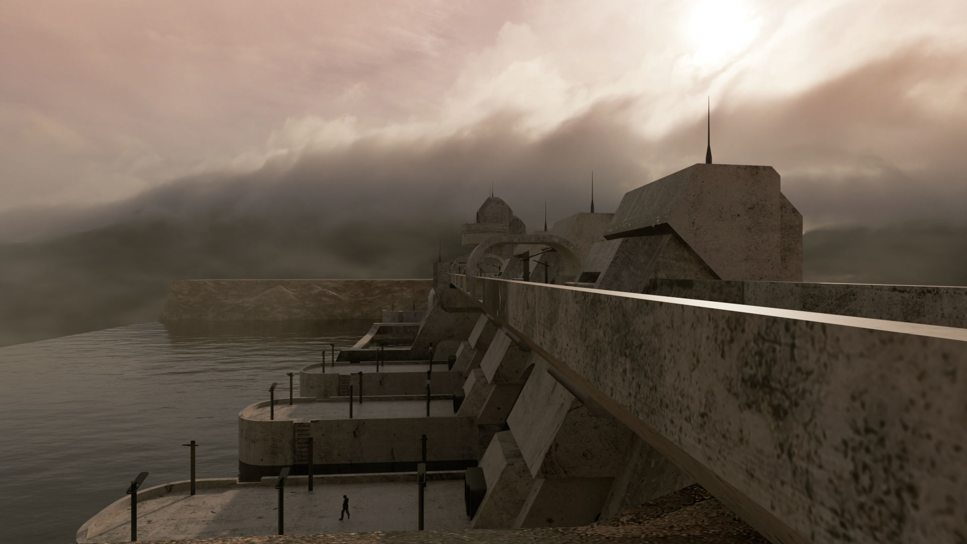 The DAM sci-fi Low-poly 3D model_4