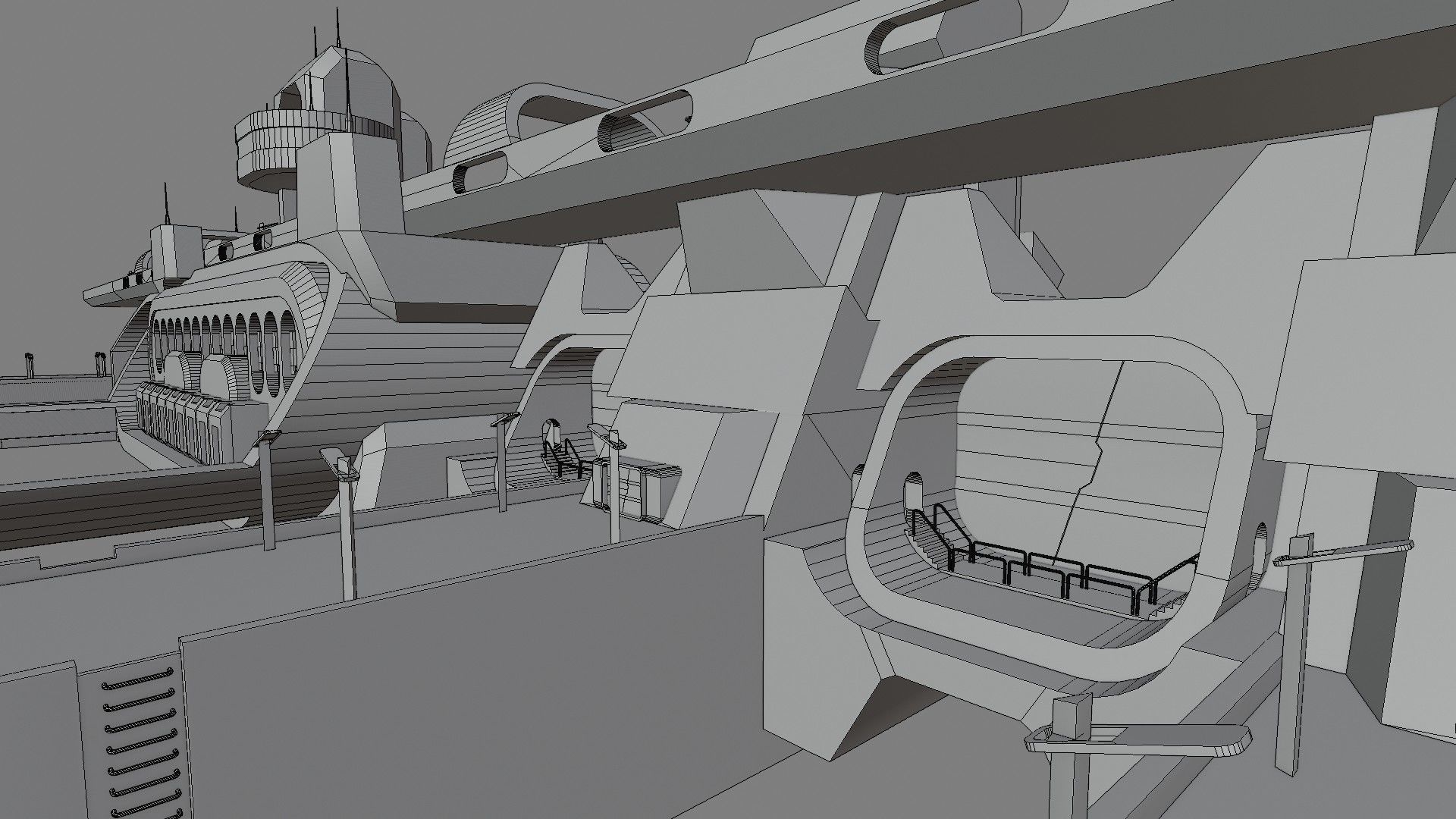 The DAM sci-fi Low-poly 3D model_23