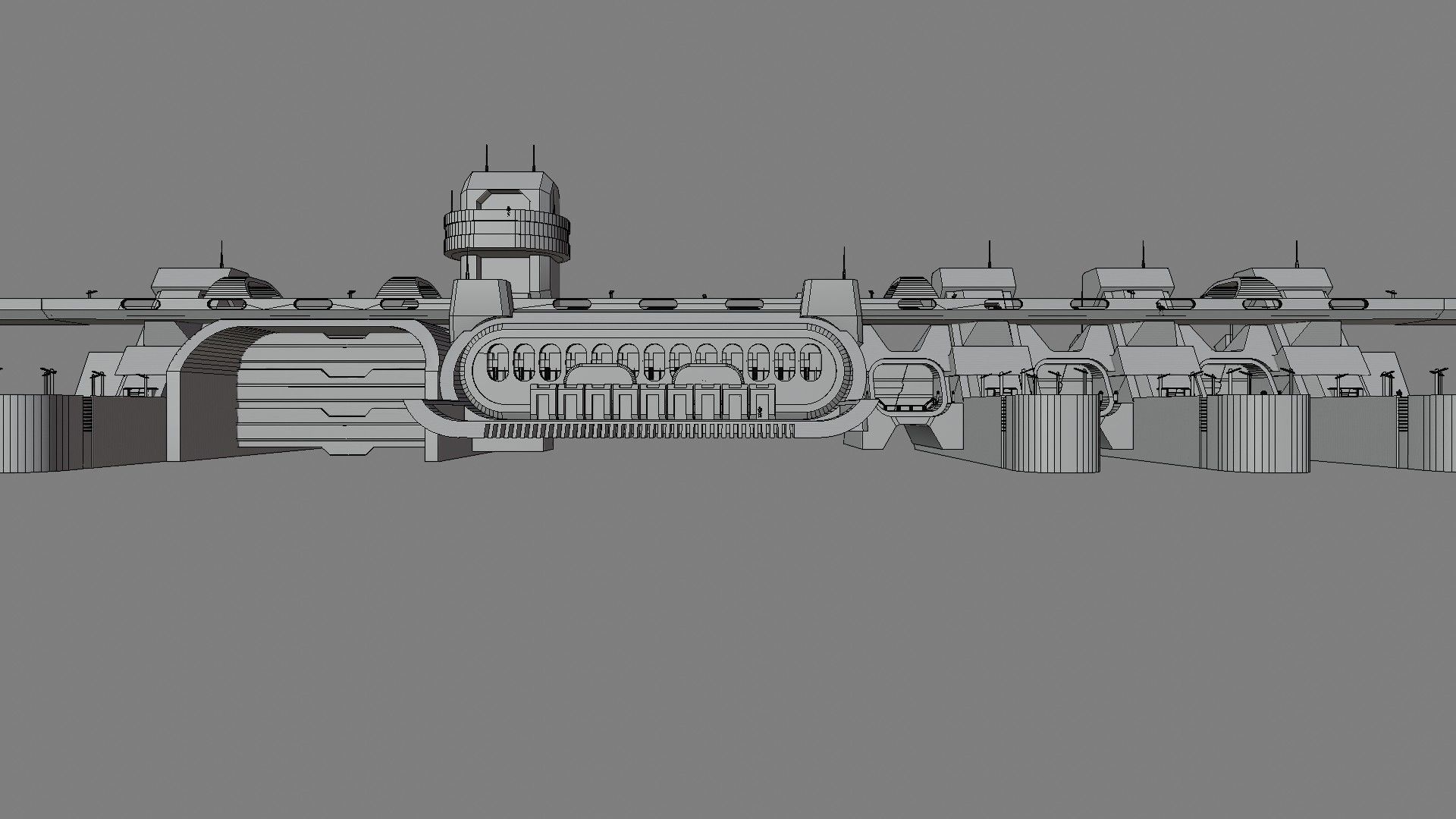 The DAM sci-fi Low-poly 3D model_15