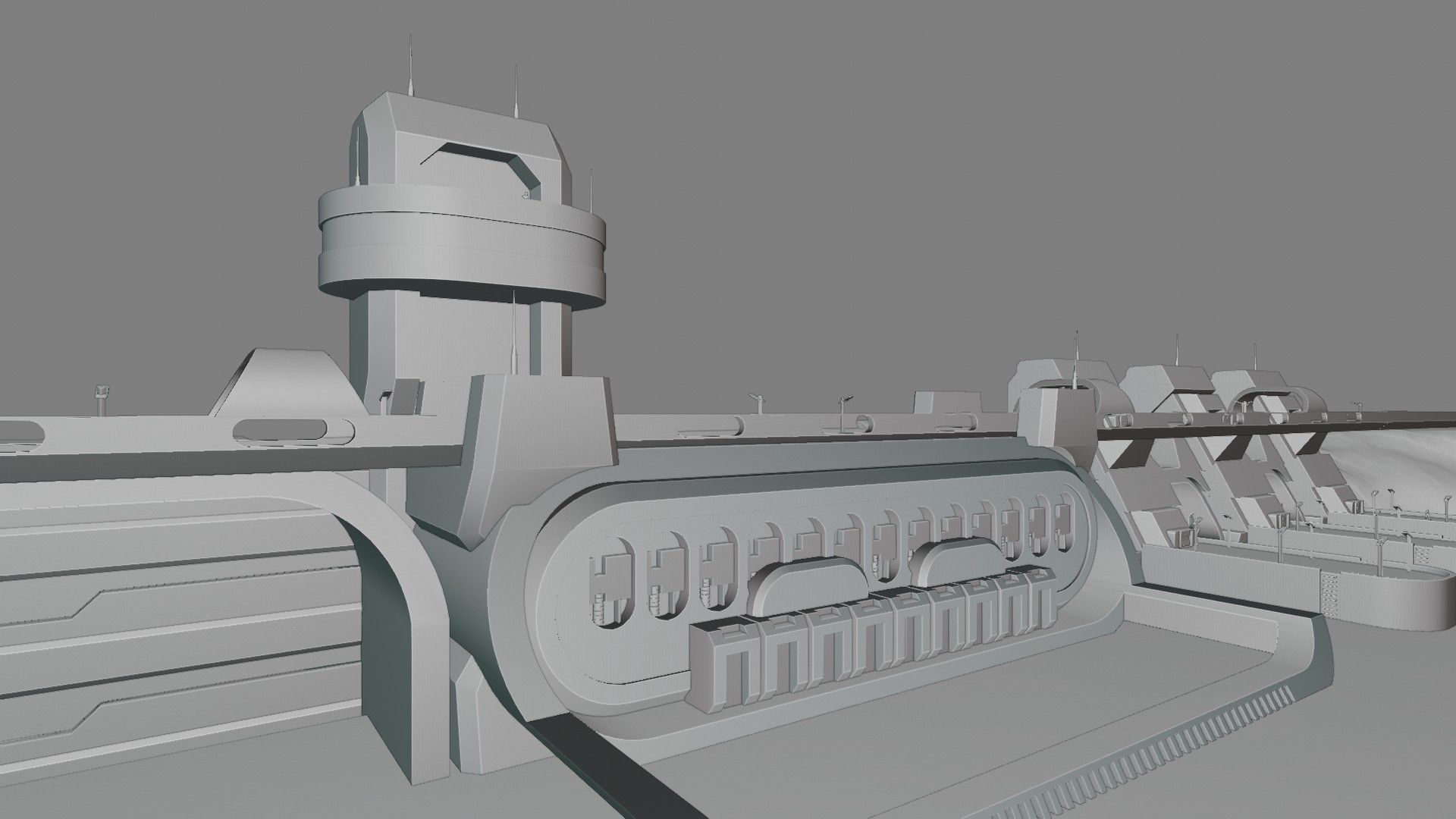 The DAM sci-fi Low-poly 3D model_12