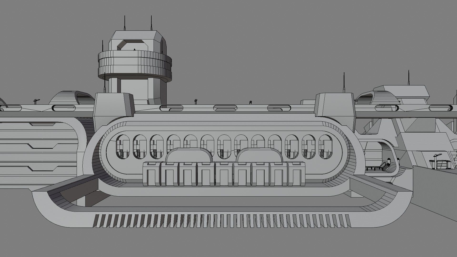 The DAM sci-fi Low-poly 3D model_7