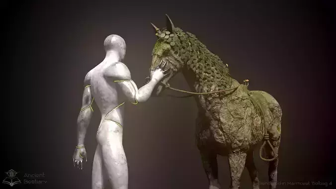 Earth Horse Animated Asset Low-poly 3D model