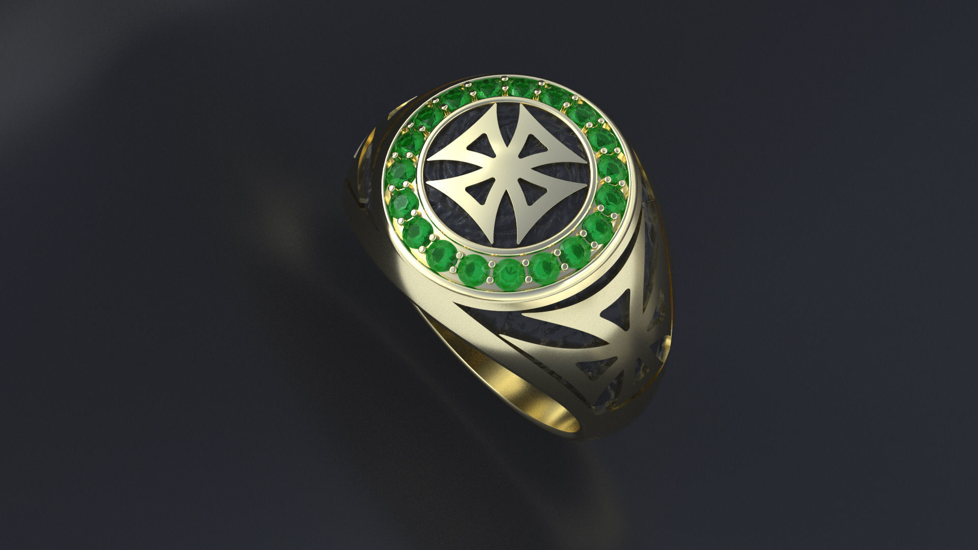 Ring with symbols of the Army of Ukraine 3D print model 3D print model_7