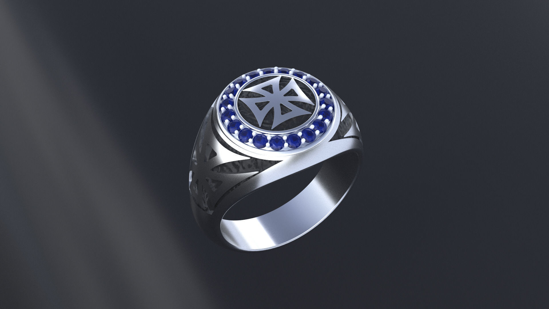Ring with symbols of the Army of Ukraine 3D print model 3D print model_6