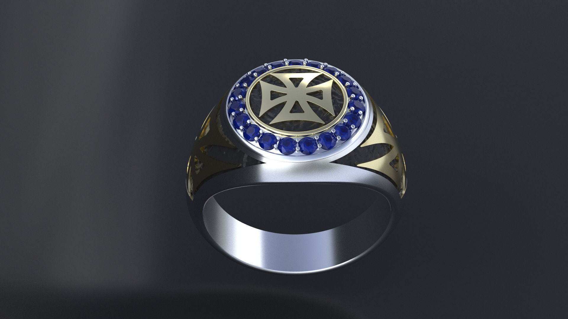 Ring with symbols of the Army of Ukraine 3D print model 3D print model_13