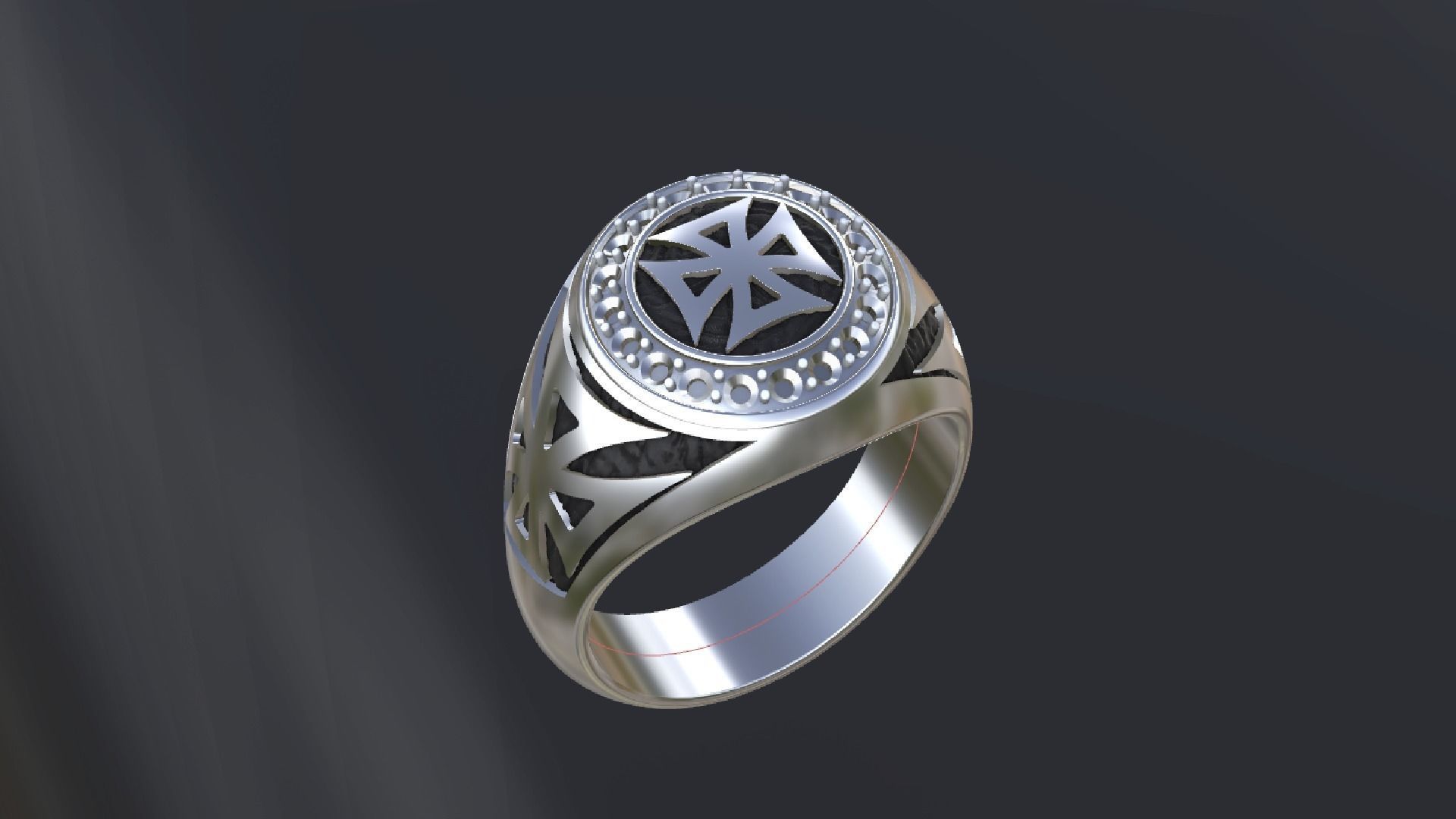 Ring with symbols of the Army of Ukraine 3D print model 3D print model_11