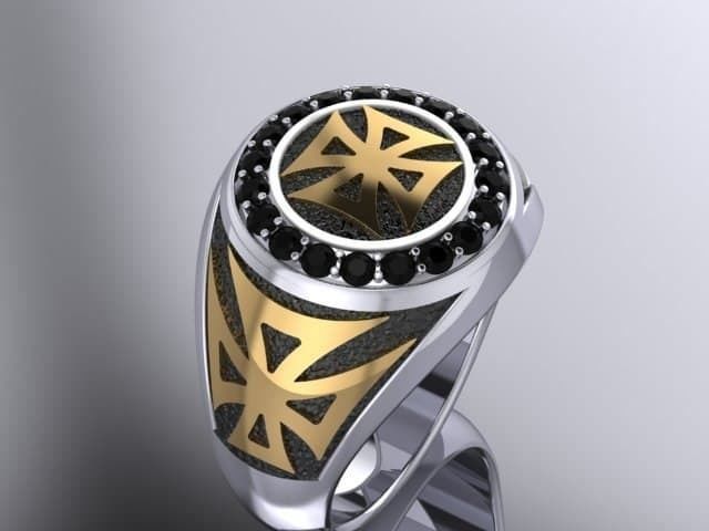 Ring with symbols of the Army of Ukraine 3D print model 3D print model_17