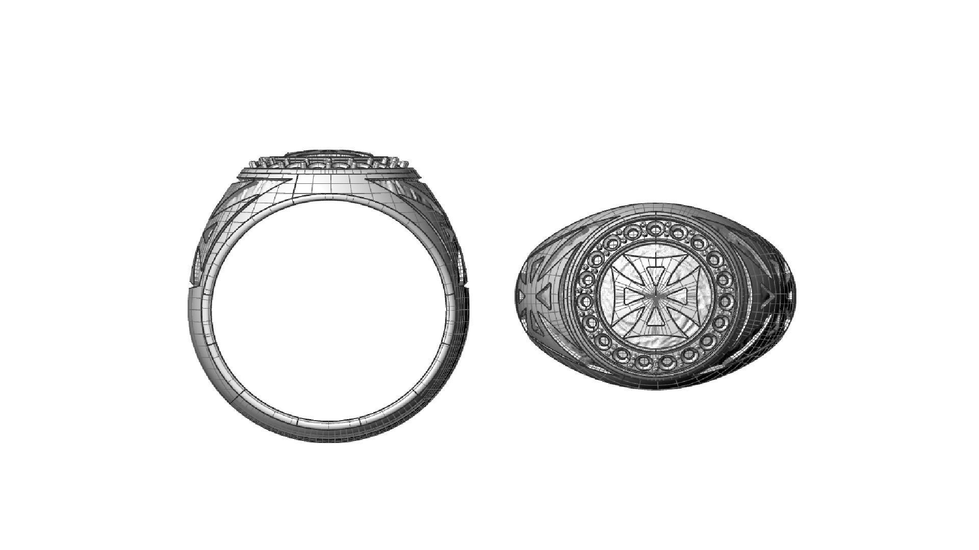 Ring with symbols of the Army of Ukraine 3D print model 3D print model_14