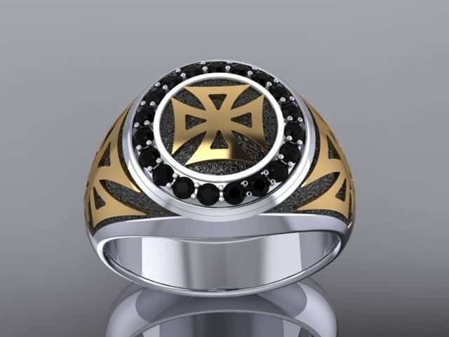 Ring with symbols of the Army of Ukraine 3D print model 3D print model_18