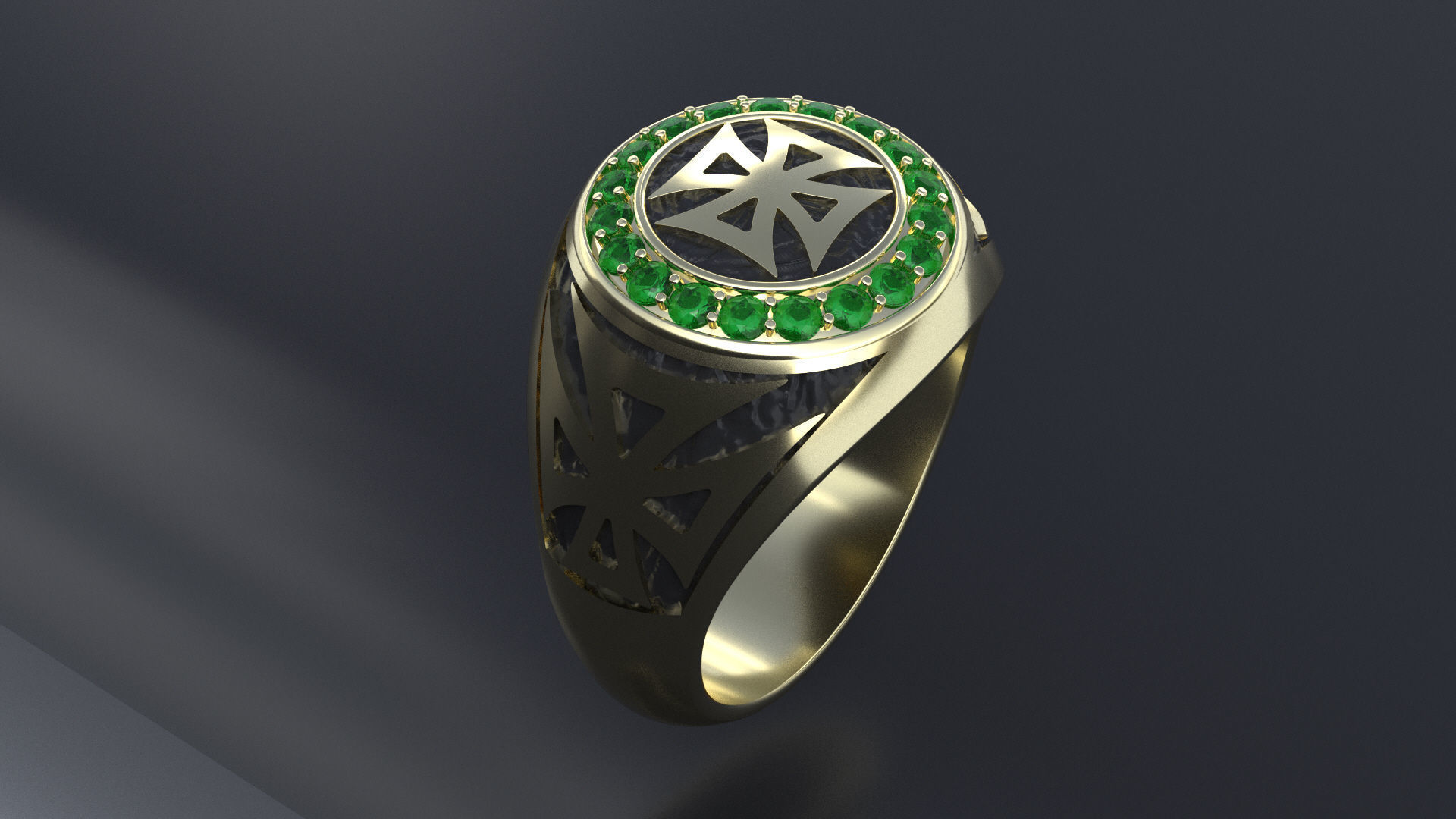 Ring with symbols of the Army of Ukraine 3D print model 3D print model_9