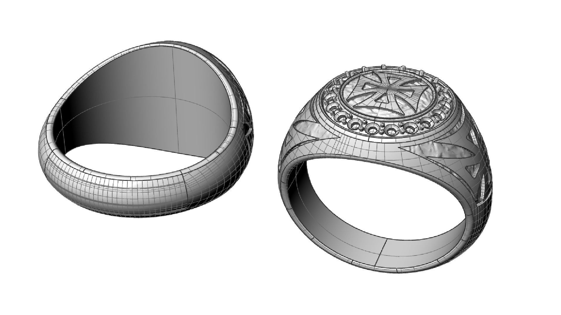 Ring with symbols of the Army of Ukraine 3D print model 3D print model_15