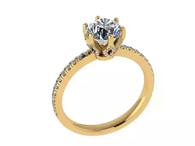 Ring475 gold engagement ring with diamonds