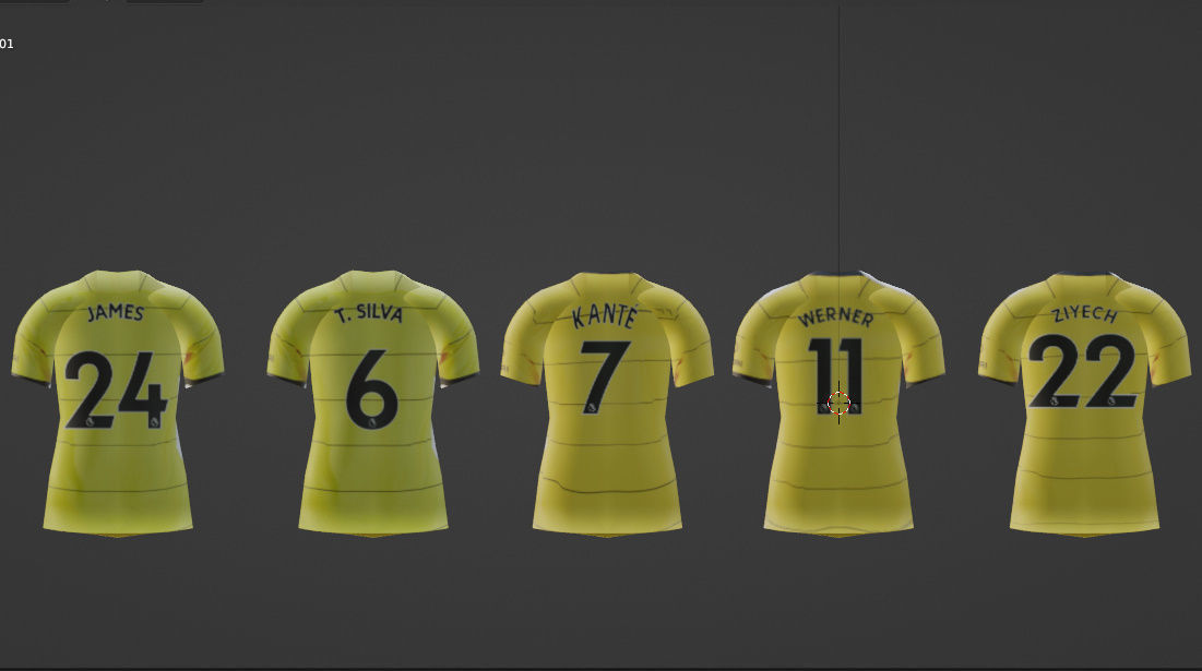 FOOTBALL SKITS- CHELSEA FOOTBALL JERSEY SKITS 3D model_29