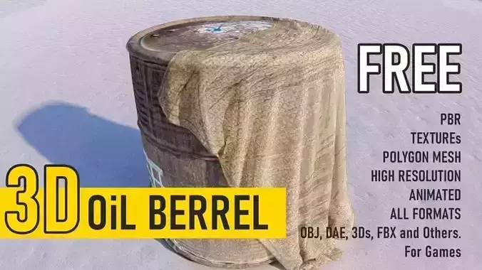 Oil Barrel FREE Low-poly 3D model