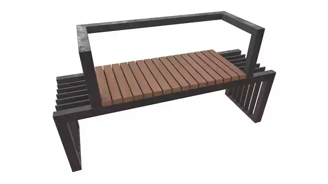 Modern Outdoor Bench 3D Model AR VR PBR
