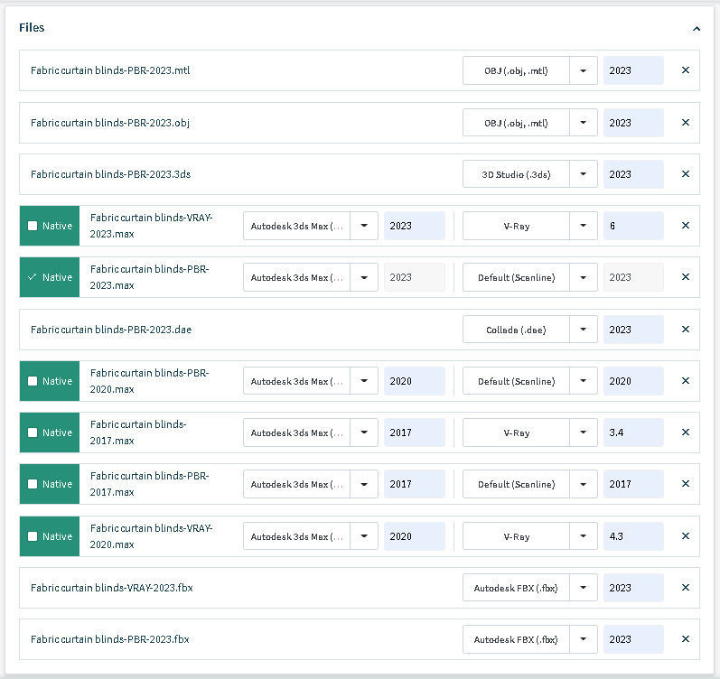 Fabric curtain blinds 3D model_12