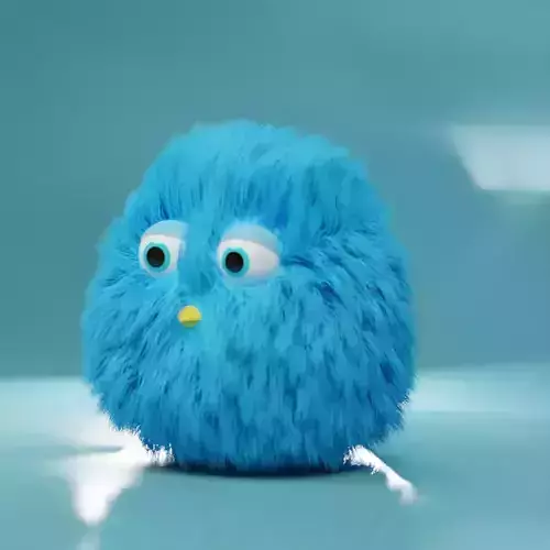 Fluffy Bird Character 3D model Fluffy Bird Character 3D model