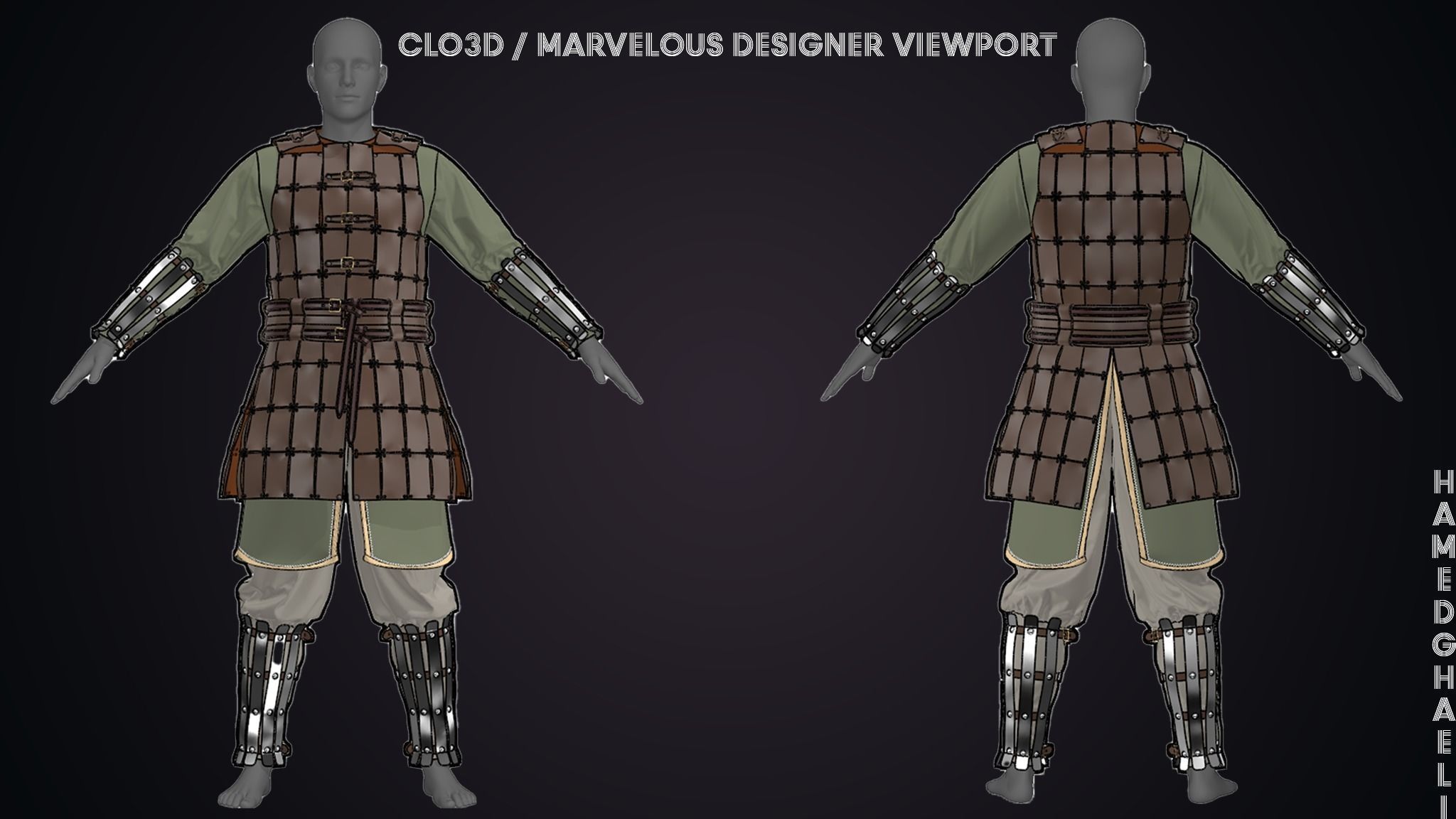 Viking Leather Armor Low-poly 3D model_7