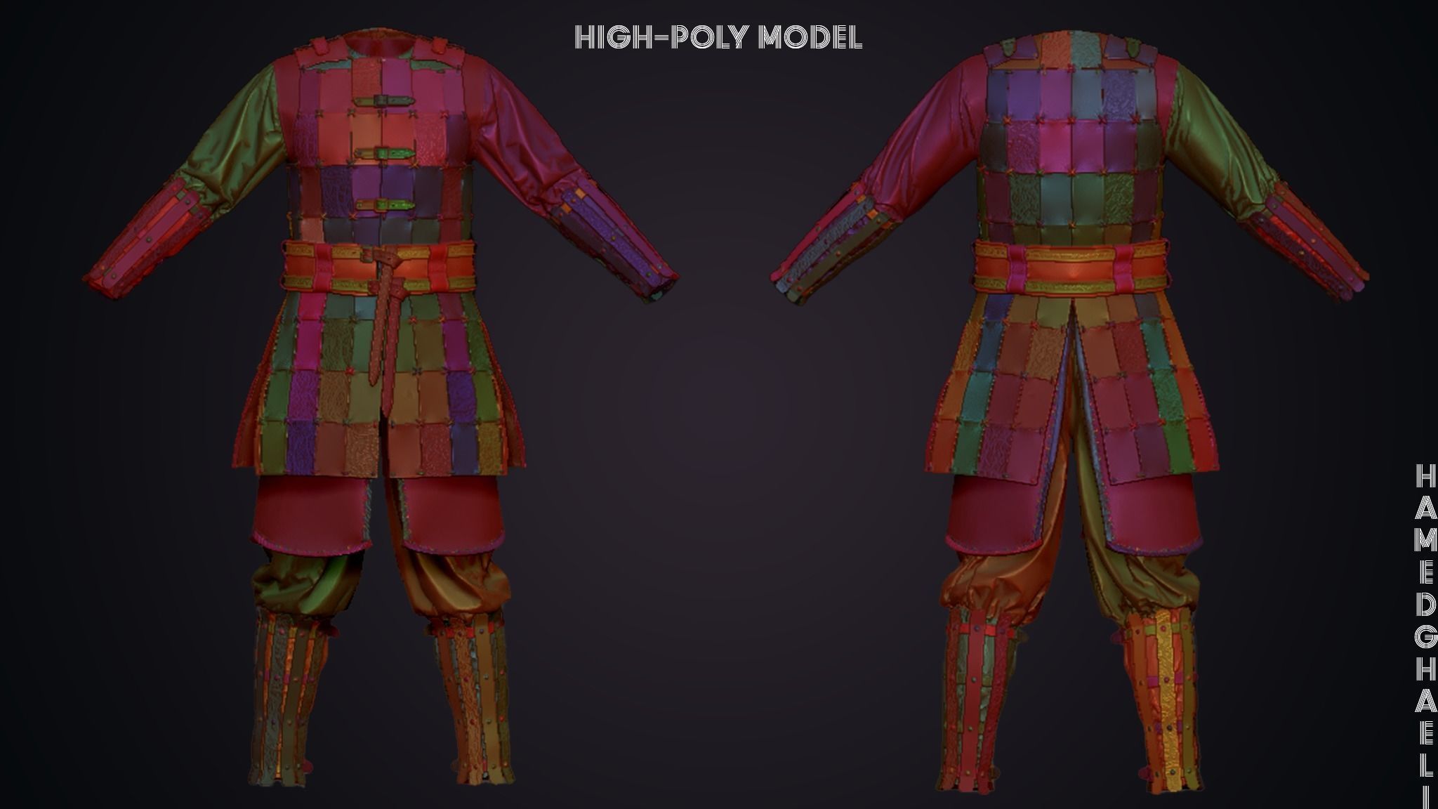 Viking Leather Armor Low-poly 3D model_6