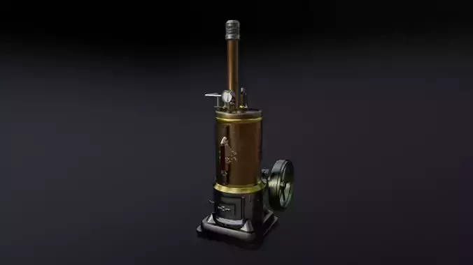 Steampunk Engine Low-poly 3D model