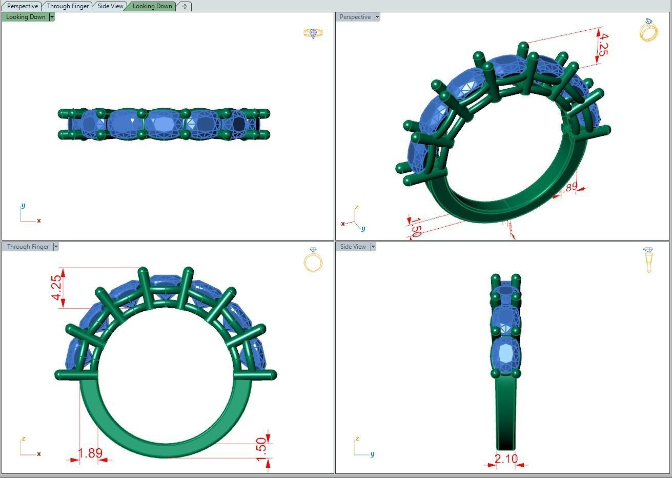 Ring477 gold diamond eternity ring 3D print model_5