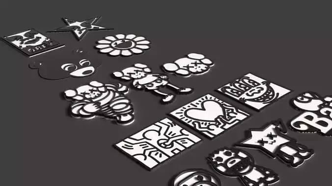 STREET ART COASTER PACK  3D print model