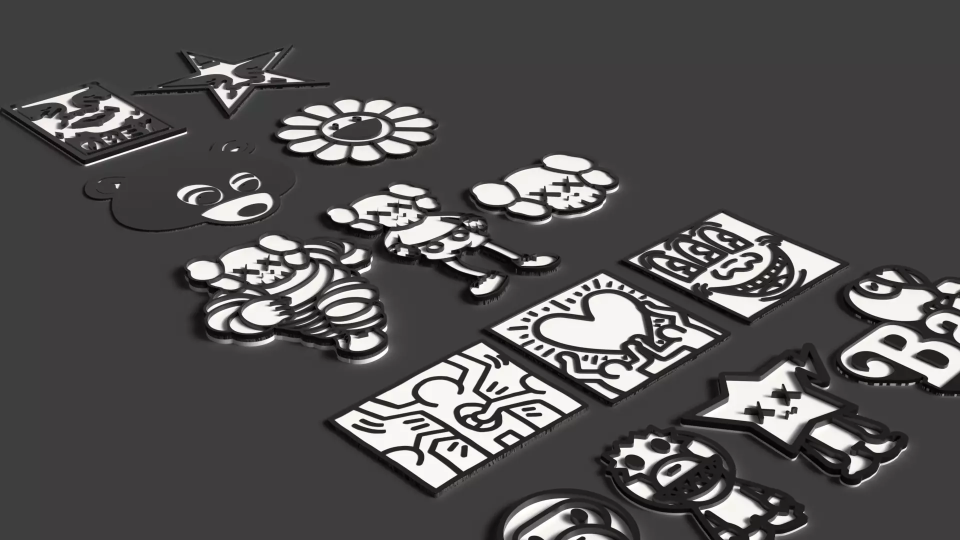 STREET ART COASTER PACK  3D print model_0