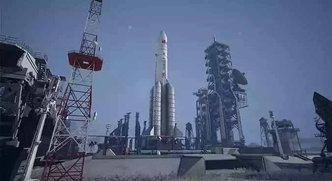 Chinese Rocket Launch  220 Assets Low-poly 3D model