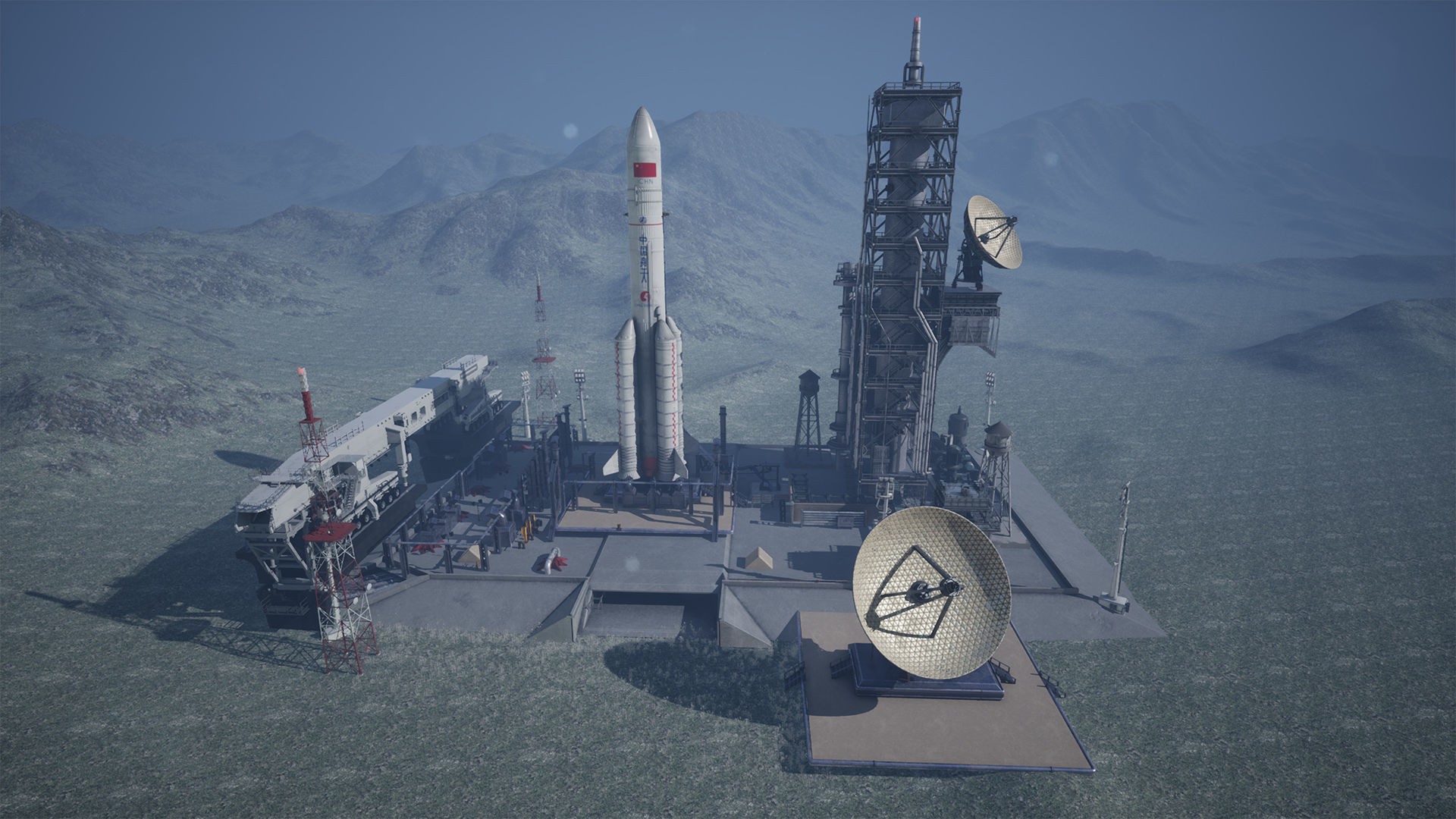 Chinese Rocket Launch  220 Assets Low-poly 3D model_9