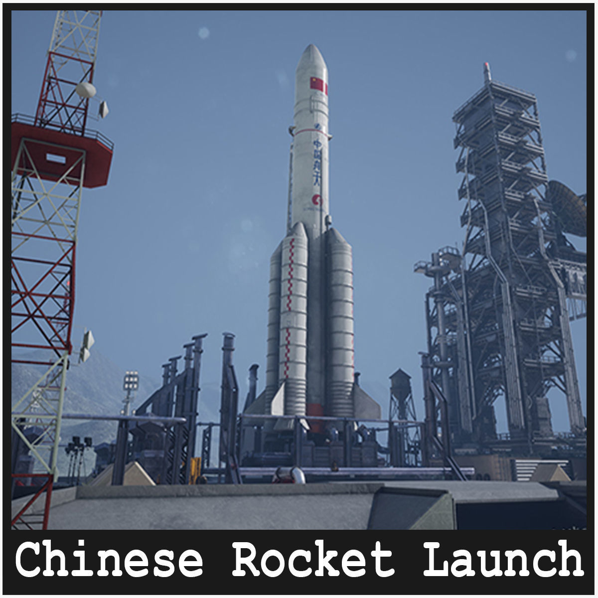 Chinese Rocket Launch  220 Assets Low-poly 3D model_1