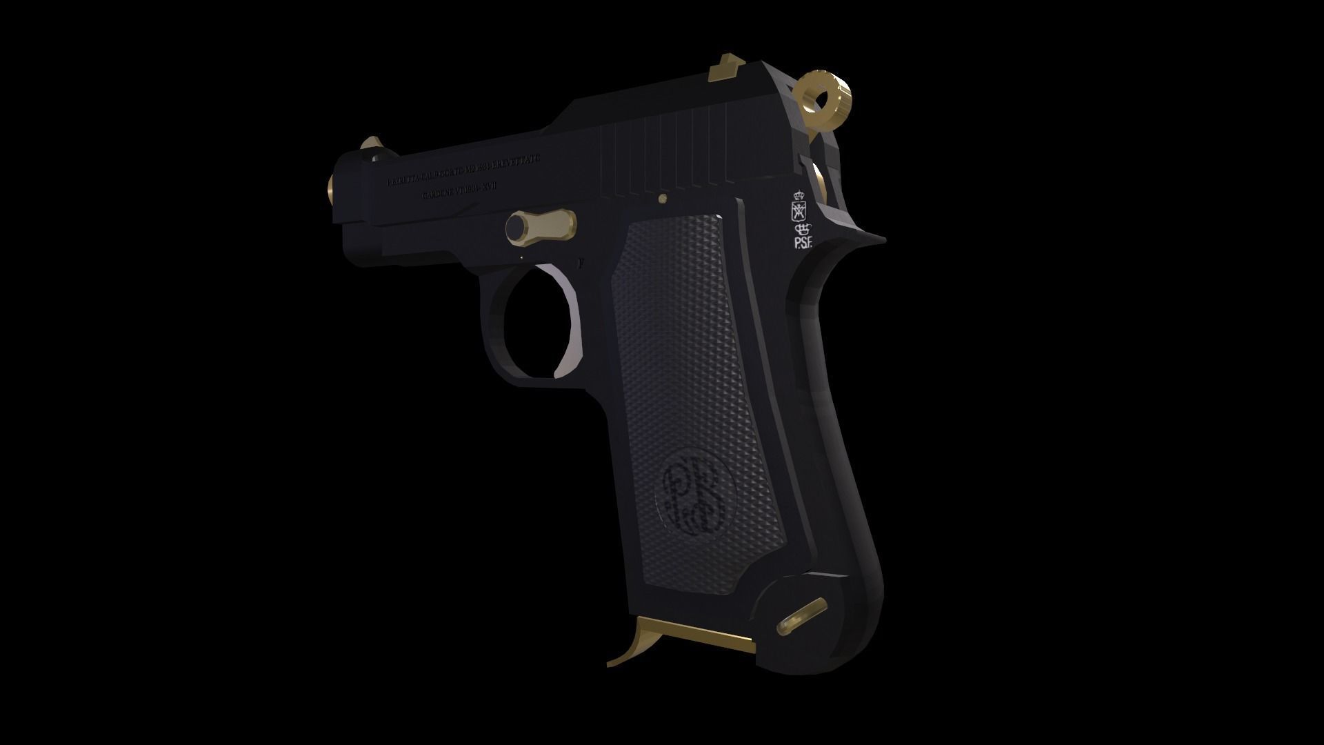 Beretta M1934 Low-poly 3D model_2