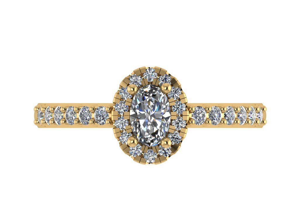 Ring478 oval diamond engagement ring gold 3D print model_1