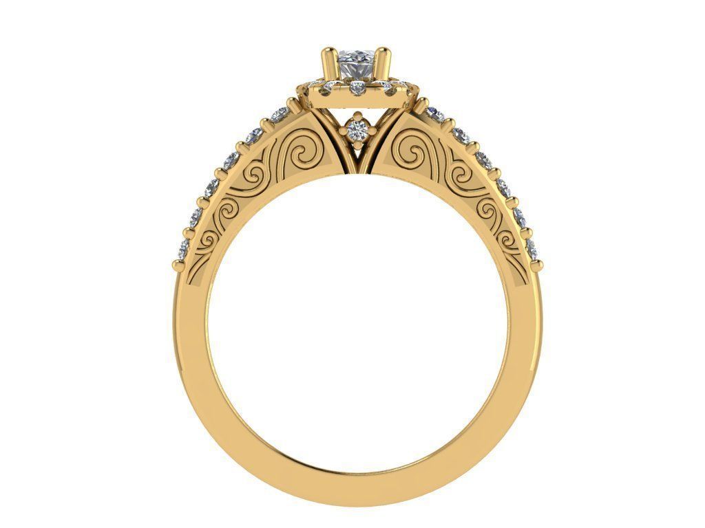Ring478 oval diamond engagement ring gold 3D print model_2