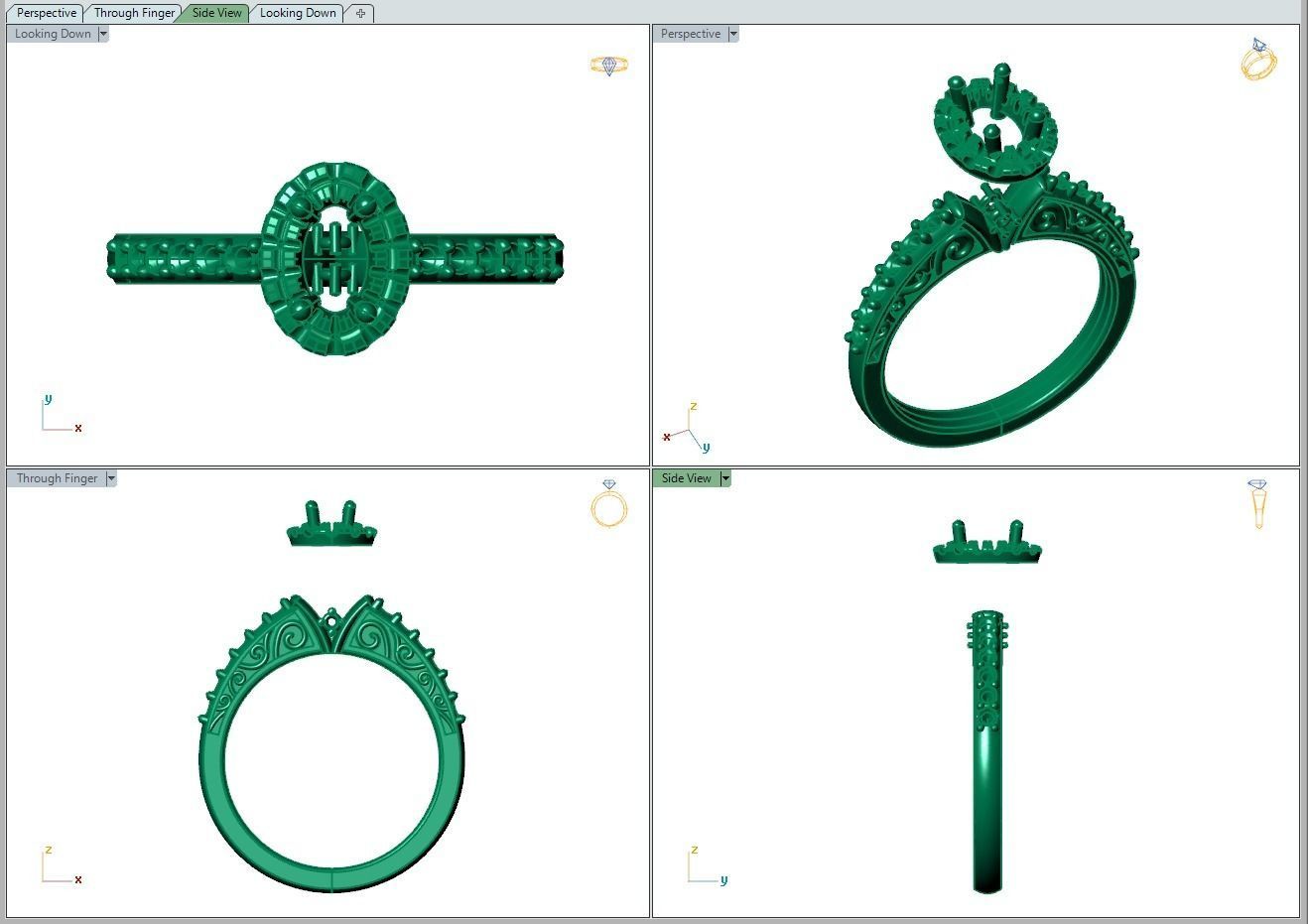 Ring478 oval diamond engagement ring gold 3D print model_8
