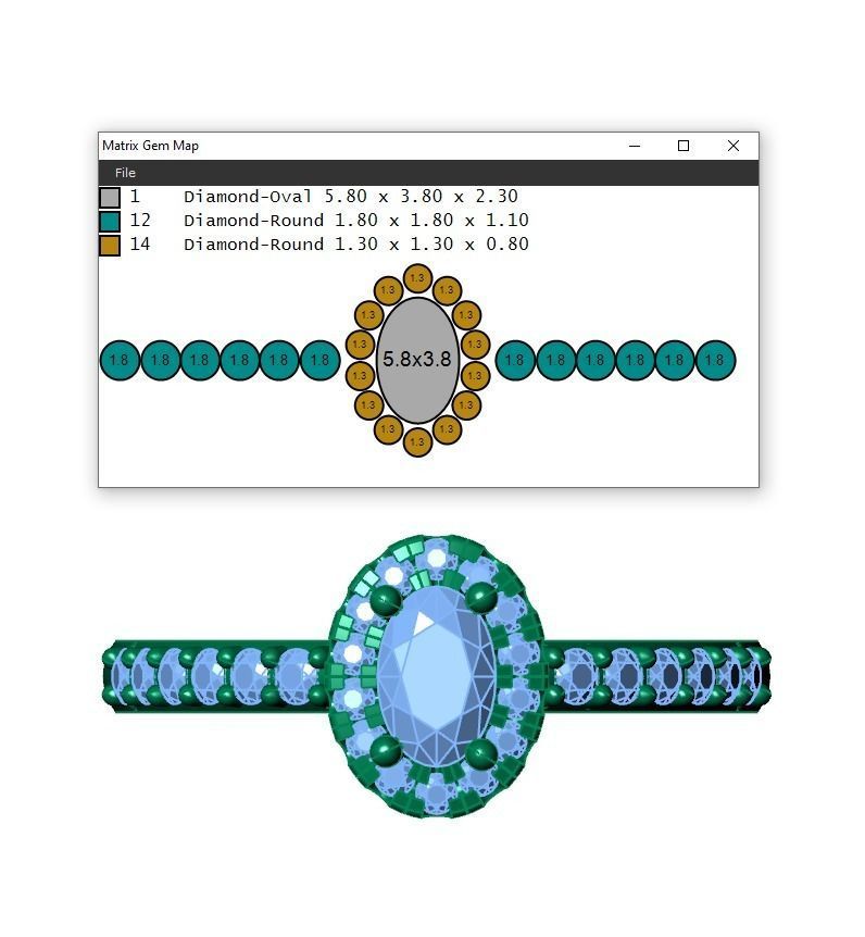 Ring478 oval diamond engagement ring gold 3D print model_6