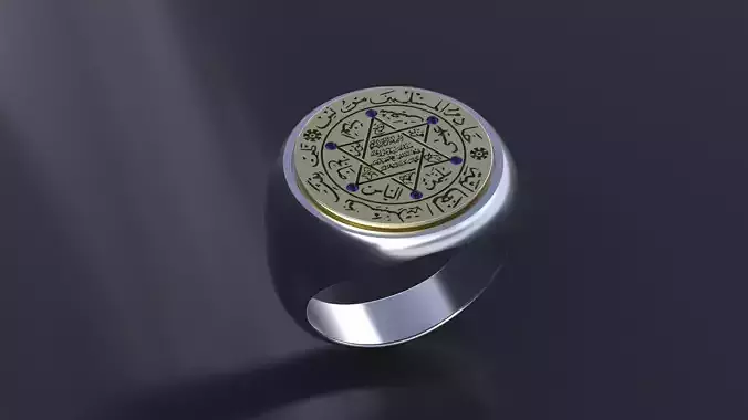 Ring with the ancient symbol of Solomon ring 3D print model 3D print model