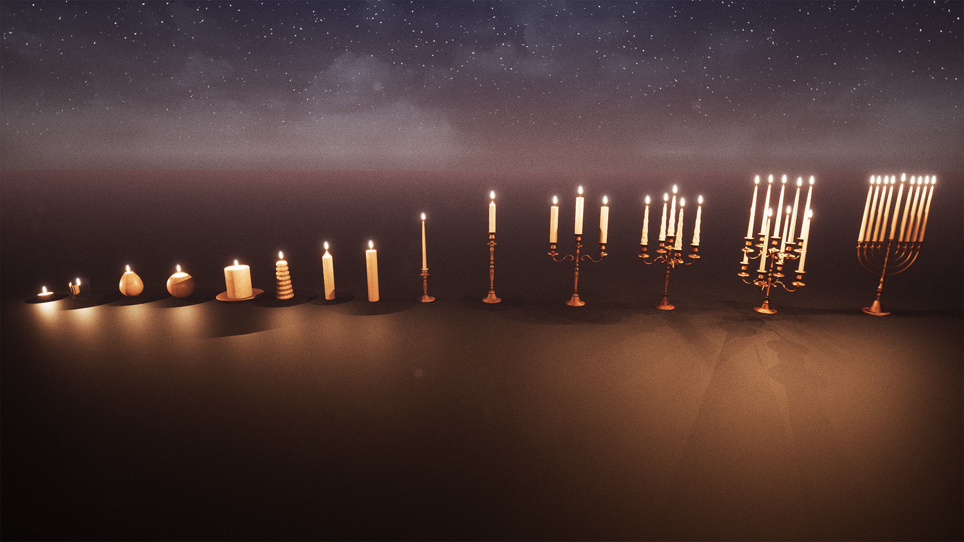 Candles Package 100 Variations Low-poly 3D model_5