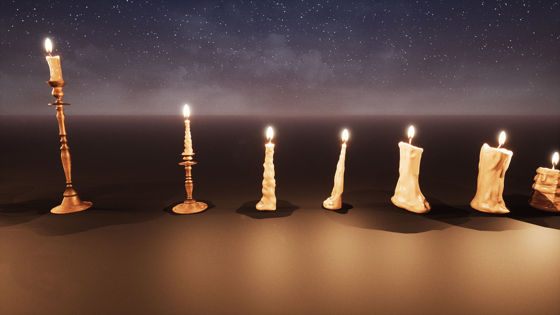 Candles Package 100 Variations Low-poly 3D model_11