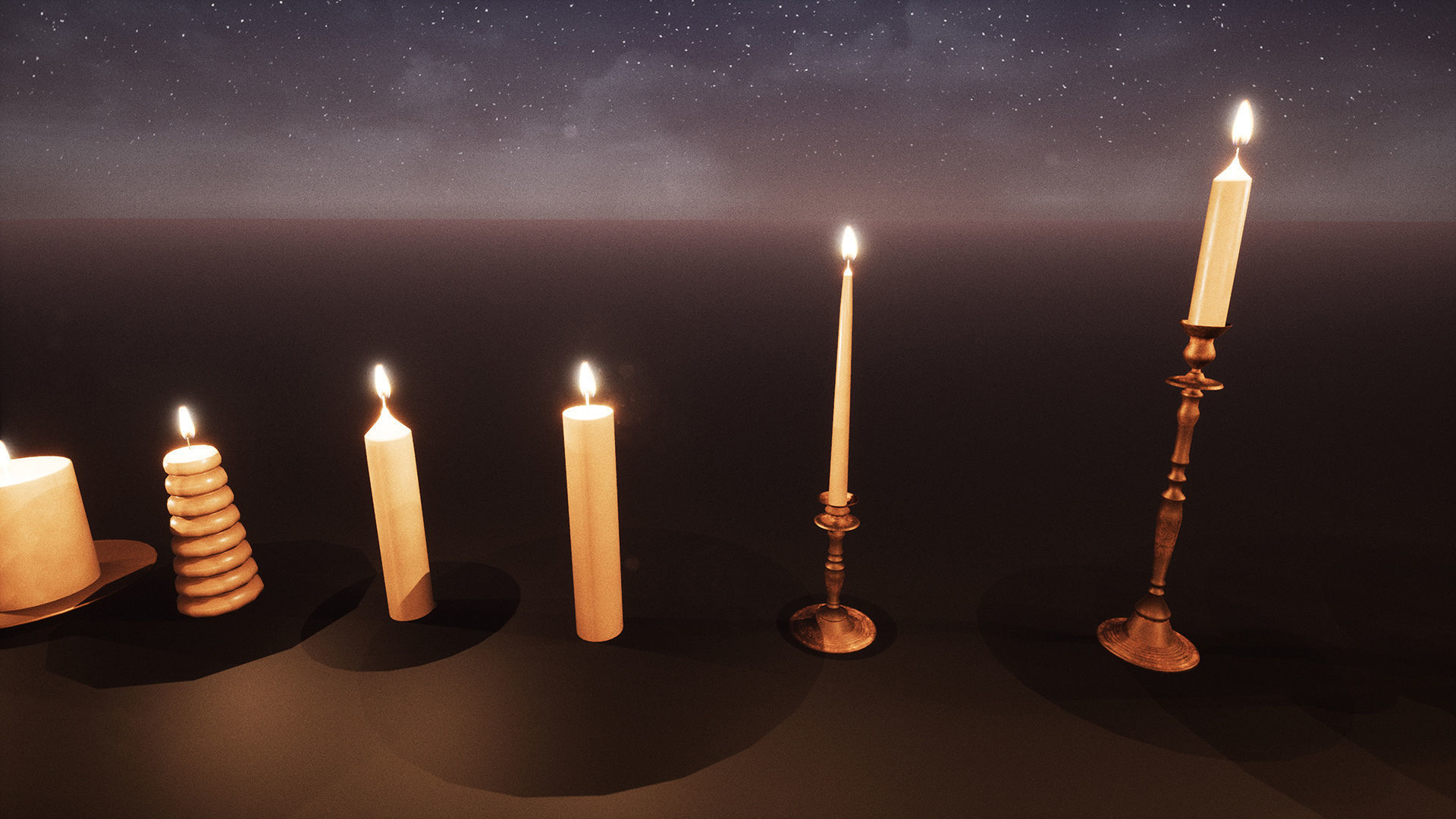 Candles Package 100 Variations Low-poly 3D model_8